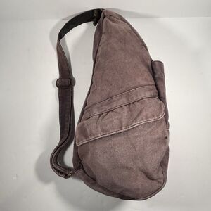 AmeriBag Healthy Back Messenger Crossbody Bag Distressed Canvas Vintage